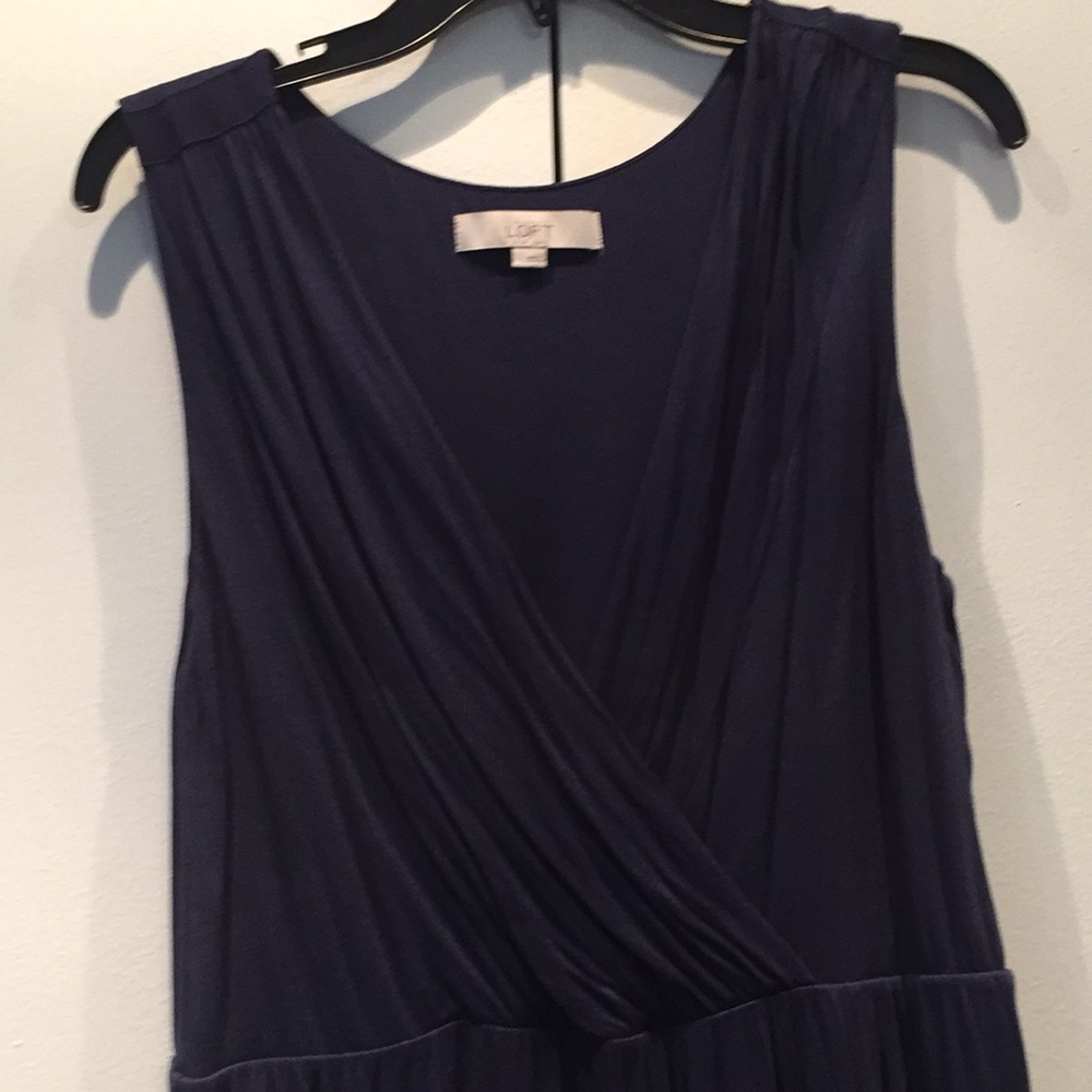 Ann Taylor Loft navy sleeveless dress size Large - Picture 2 of 4